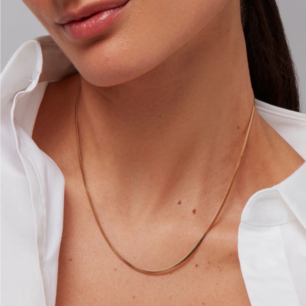 Jenny Bird Sleek Zeina Slim Chain Gold Necklace